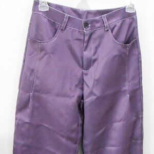 Women's Purple Wide Leg Denim-Like Baggy Jeans Pants Trousers Size-Medium